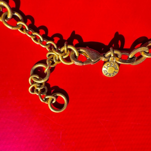 J Crew Art Deco Statement Necklace Blue, Purple, Yellow, Rhinestone Gold Tone - Picture 7 of 10